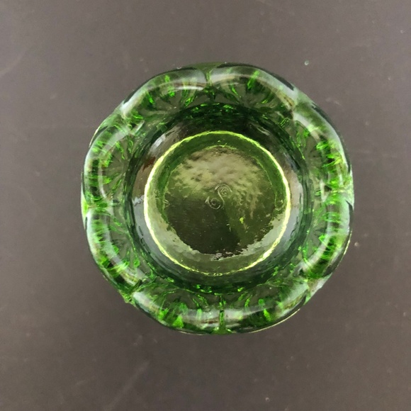 Fenton Glass Company Toothpick Holder Green Daisy Button Candle Vintage Beveled - Picture 2 of 3